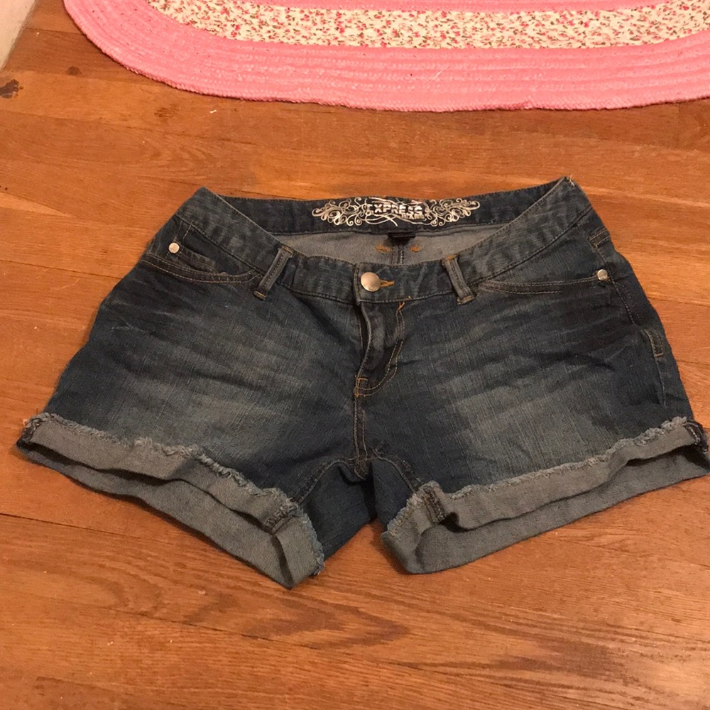 Express Dark Wash Denim Shorts